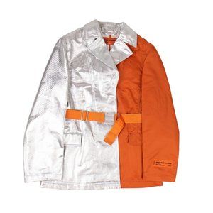 HERON PRESTON Silver/Orange Blazer Jacket Size S $1365